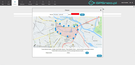 GPSneo.pl - możliwość definiowania obszarów i stref